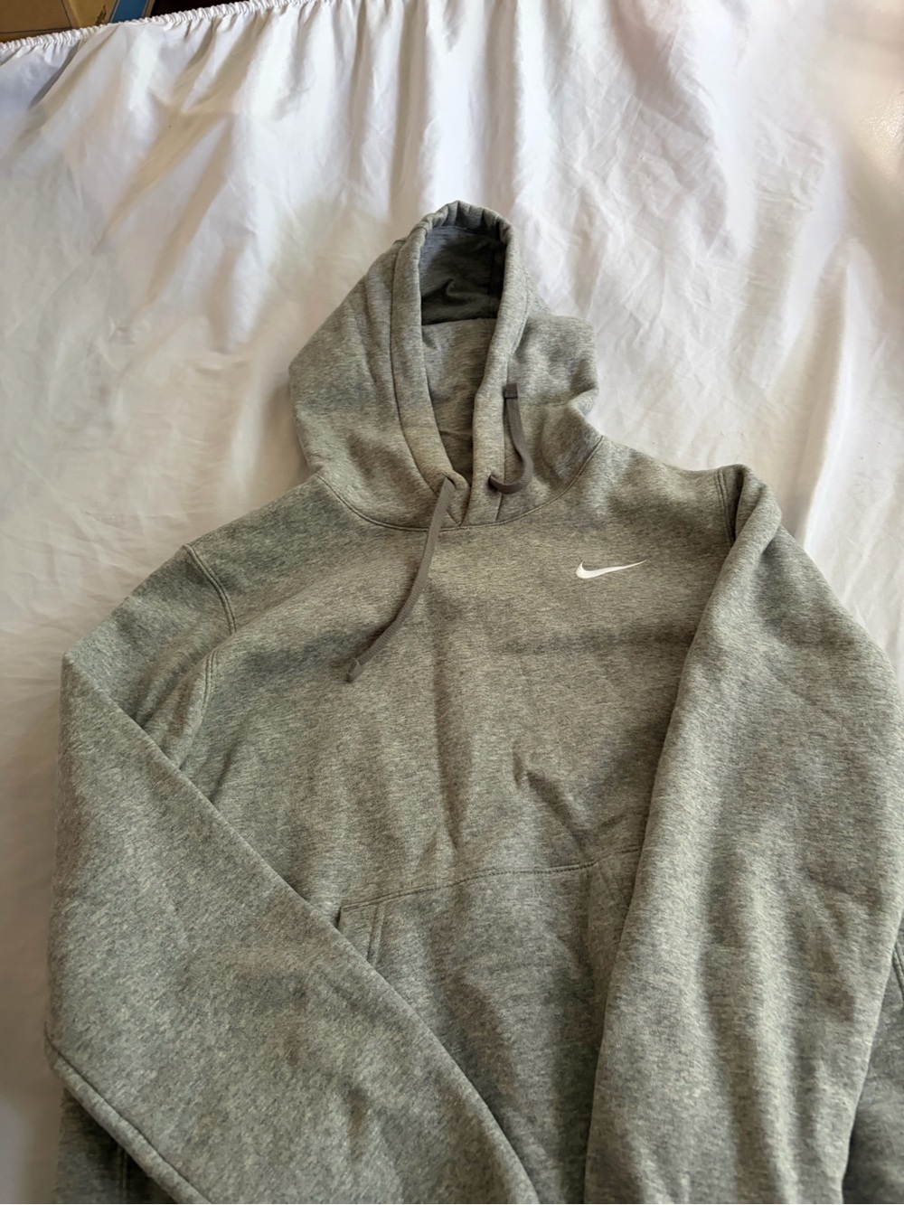 Nike Grey Pullover Hoodie with White Swoosh